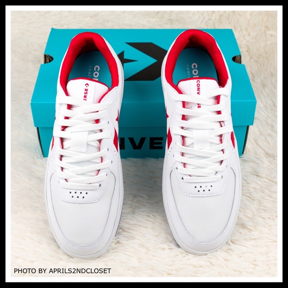 CONVERSE ALL STAR WHITE LEATHER LOW TOPS LO OX - Picture 4 of 8